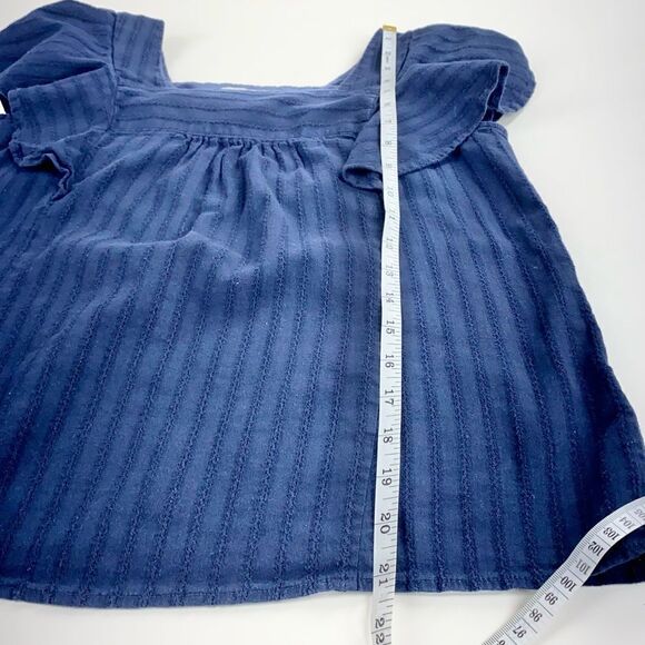 Ray beams cotton ruffle sleeve navy tank S - Picture 9 of 9